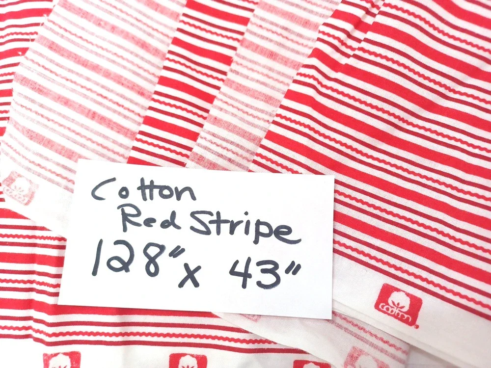 Red White Stripes Christmas Craft Sewing Quilting Cotton Fabric 1 Pc 128